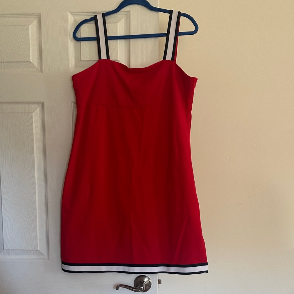 Tommy Hilfiger Red Dress with Blue and White Strapso